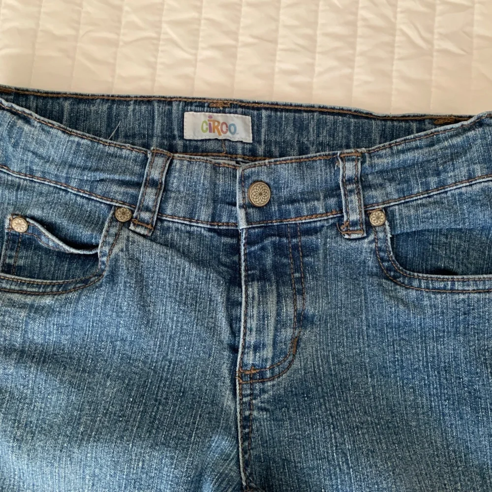 Circo Girls Blue Denim Ripped Distressed Flare Jeans Size 8